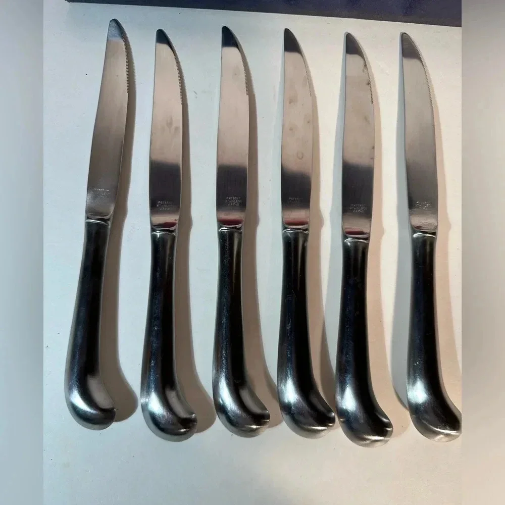 MCM Stainless by Present Fifth Avenue Mount Vernon Dinner Knives‎ Set Of 6 Boxed
